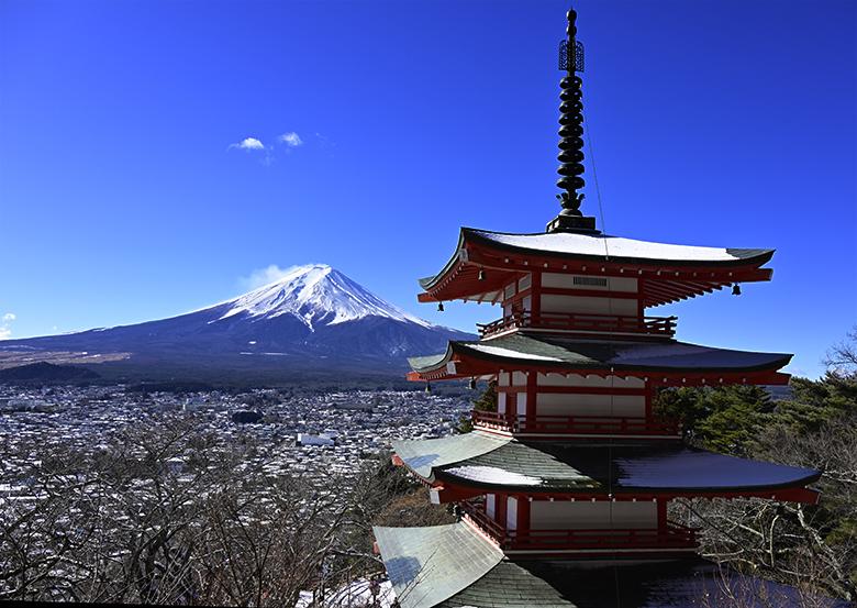 Le mont Fuji vu de la pagode Chureito