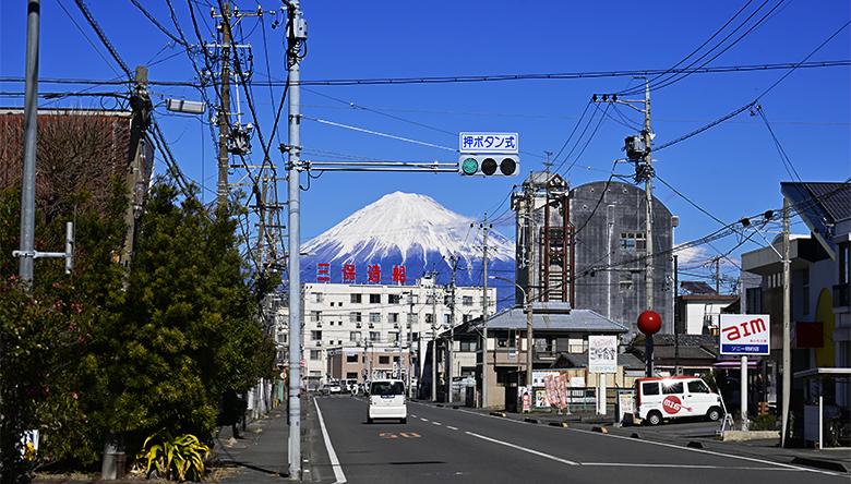 Le mont Fuji vu de Shimizu