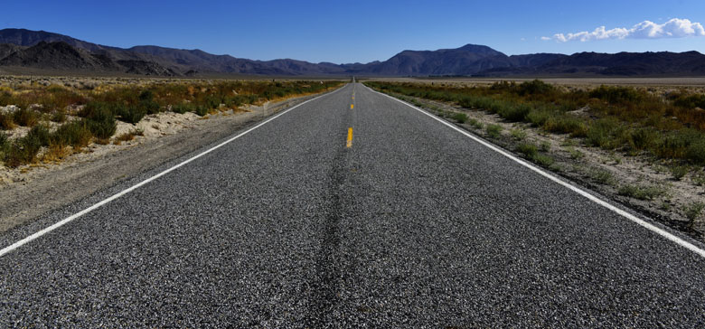 State Route 168 entre Californie et Nevada : tout droit !